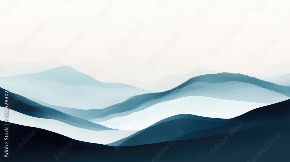 Aufkleber Abstract Blurred Background In Blue White And Black Gradient Colors Fading Effect Soft Sky Texture Dark And Light Contrasts Smooth Horizontal Transition