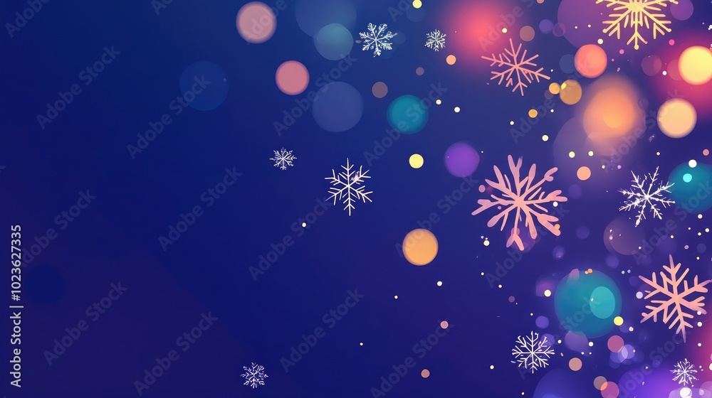 Poster abstract christmas or new year background with blank space for design blurred christmas lights and s