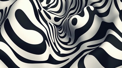 Obraz premium Abstract Seamless Optical Illusion Black And White Background Creative Illusion With 3D Depth Ancient Pattern Interweaving Tapestry Design Art Photography