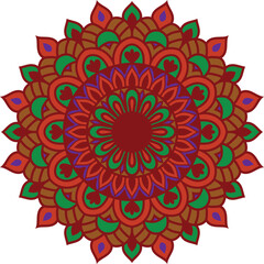 Creative colorful mandala, simple outline design perfect for relaxing coloring book, stickers, patterns, yoga, planners, calendars. Bohemian mandala design, vector art illustration