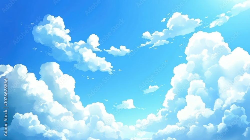 Aufkleber blue sky with white clouds stunning background for various uses clear day with pleasant weather