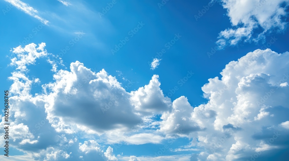 Aufkleber blue sky with white clouds stunning background for various uses clear day with pleasant weather