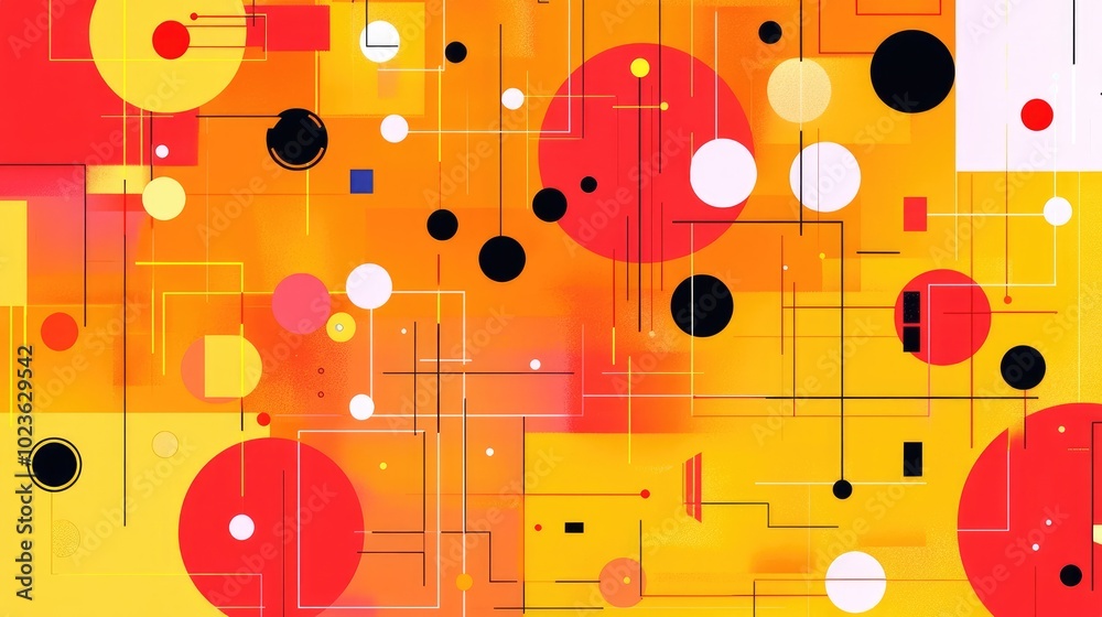 Poster Ai Generated Imagery Ai Generative Art Business Networking Connections Tech Graphics Design Abstract Geometric Patterns Network Textures Vibrant Color Palette