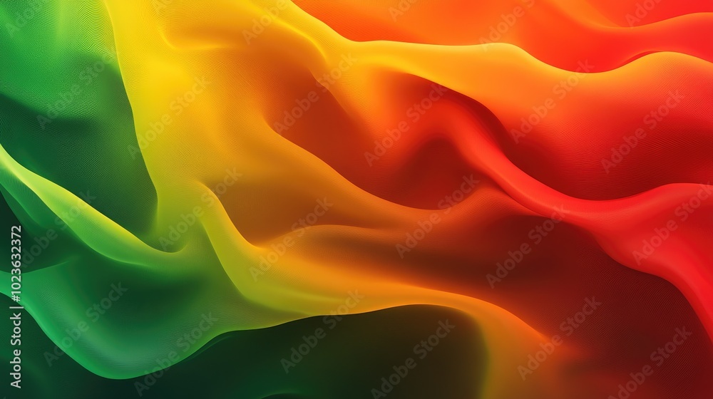 Poster Abstract gradient blend of red yellow and green in a modern art design suitable for creative templates posters banners and web presentations featuring a flowing trendy fantasy backdrop