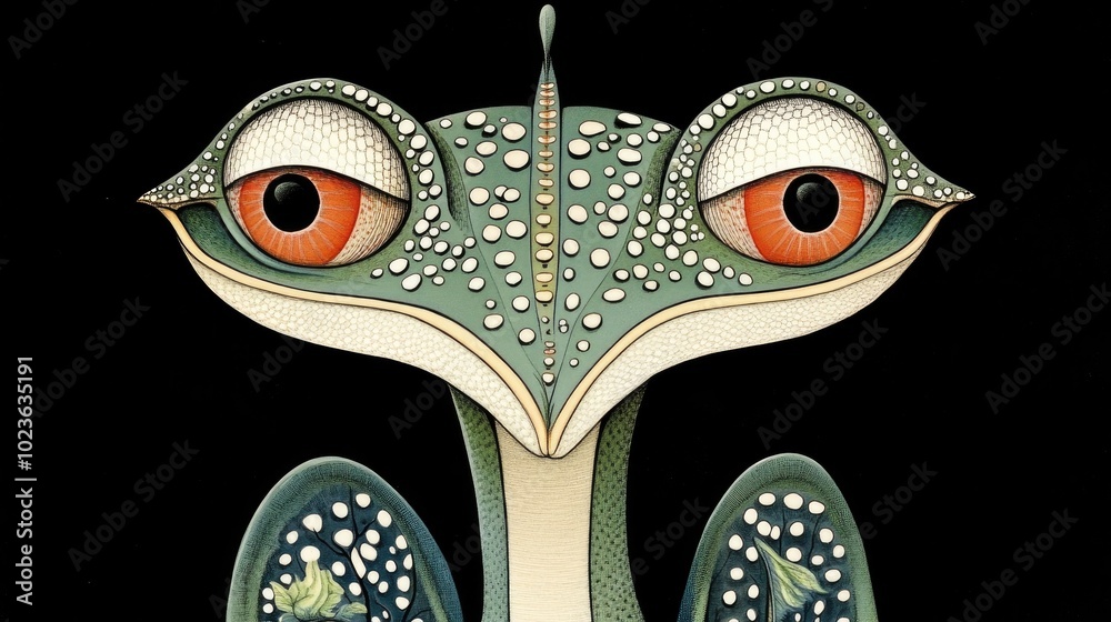 Poster chameleon s face viewed from in front