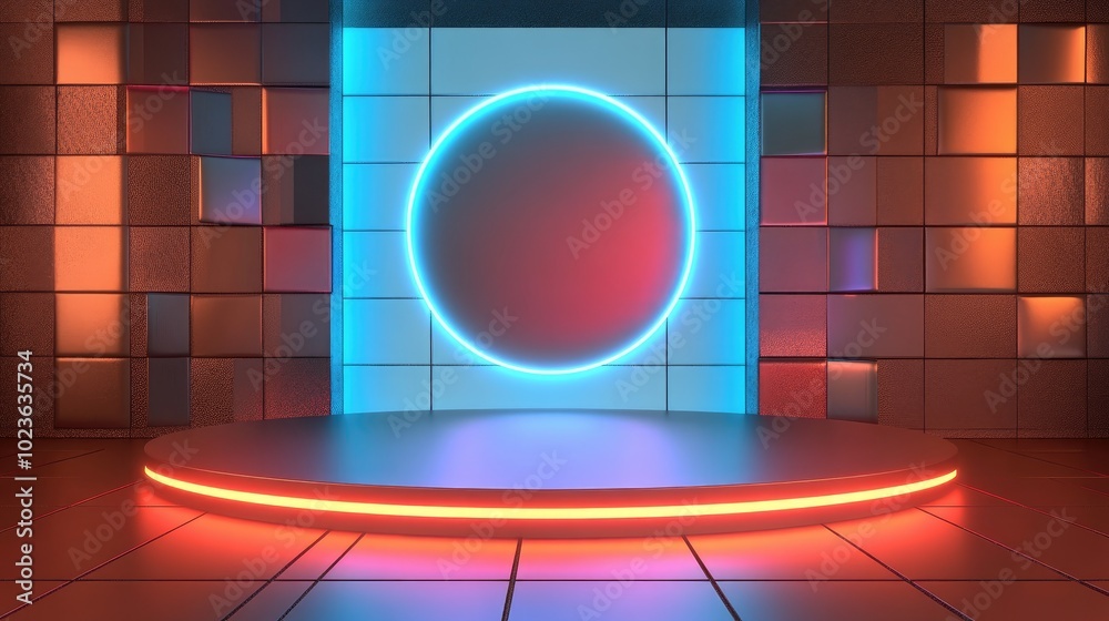 Poster Abstract 3D Display Podium with Illuminated Ring