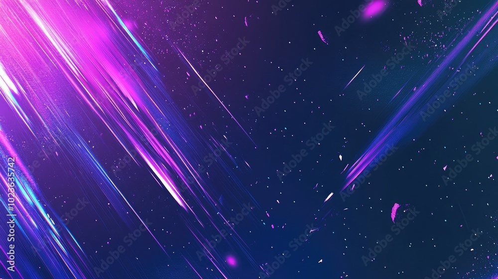 Aufkleber abstract digital background with 3d neon rays of light purple and blue meteor evidence light trails 