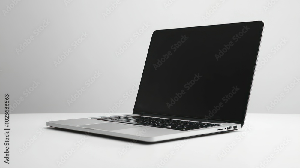 Poster a closed laptop computer on a white surface