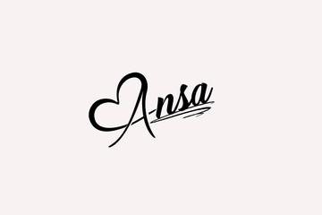 Ansa Name signature with beautiful and stylish font