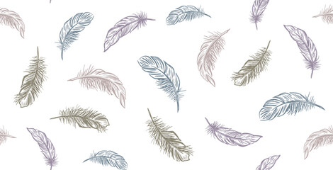 Feather Pattern on white   © oldesign