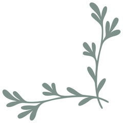 Botanical Border | Corner Frame | Laurel Leaf Design | Decorative Vector Element
