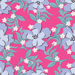 Beautiful pattern with flowers and leaf.Floral vector illustration