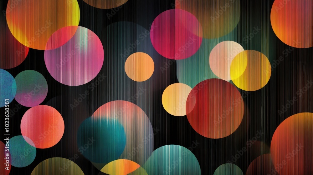 Poster colorful striped laser circles create artistic expressions with diverse meanings ideal for use as wa
