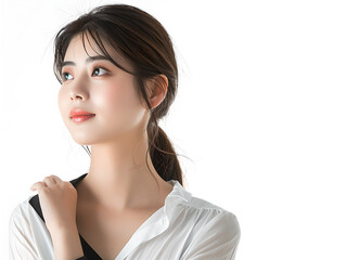 Fototapeta premium Close-up of female figure on white background