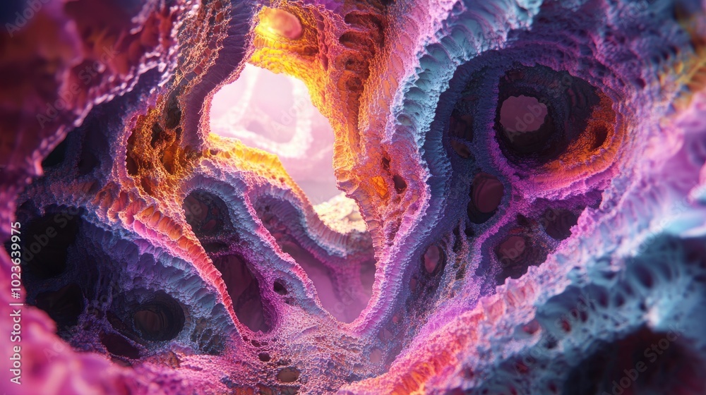 Poster Colorful abstract fractal in a fantasy 3D rendering