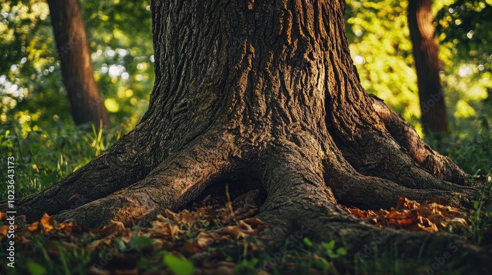 Aufkleber close up of a large tree trunk