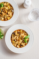 vegetable stew with chicken, sweet potato, eggplant and zucchini