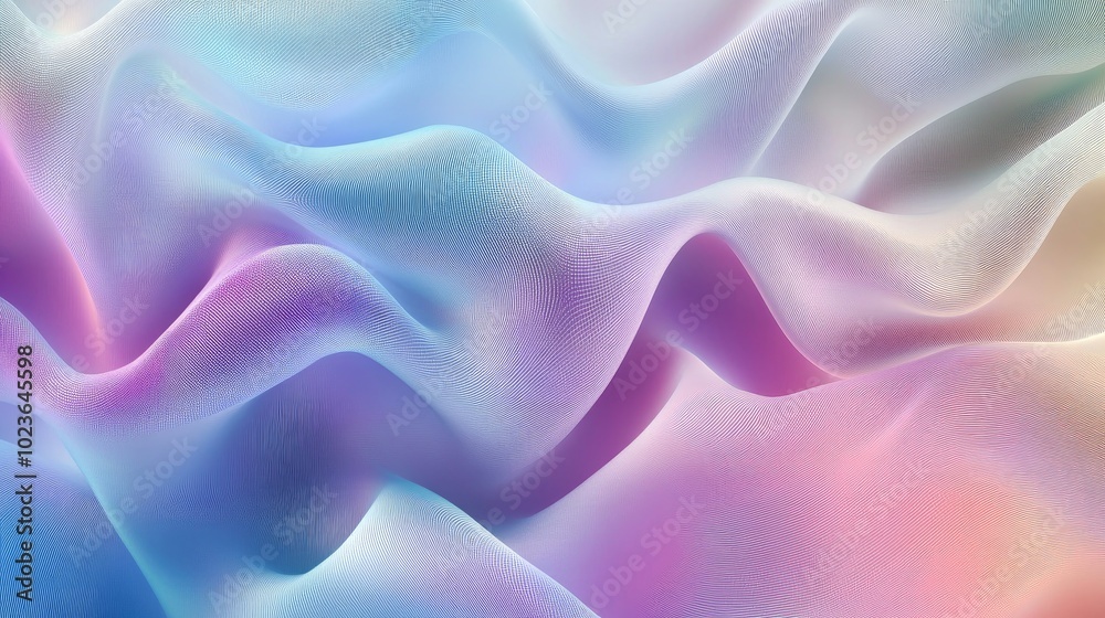 Poster Abstract geometric texture featuring a modern blurred background with gradient effects wave patterns and a fantasy theme suitable for textile ornament or advertising design