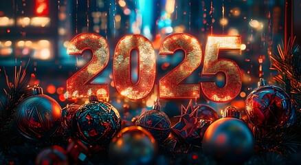 2025 Happy New Year Background