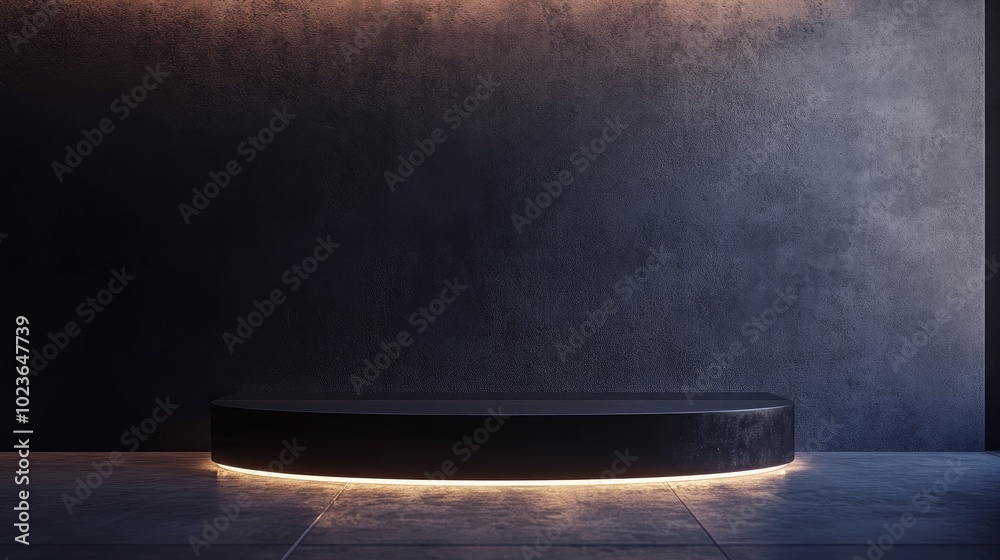 Aufkleber 3d rendering illustration for promotional use display stand set against a dark backdrop a solitary i