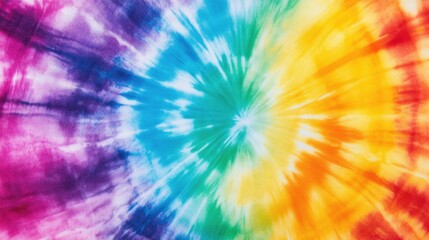 A vibrant tie dye background featuring a spectrum of rainbow colors