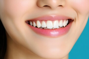 Obraz premium A detailed close-up of a personâ€™s face as they smile with contentment, their expression embodying the inner joy and well-being of eudaimonia