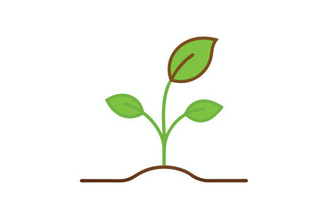 "Sprouting Seed Line Art Vector Illustration on White Background"

