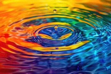 Photo art  Rainbow colored ripples  colorful background
