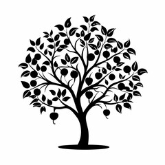 Fototapeta premium apple-serviceberry-tree-silhouette