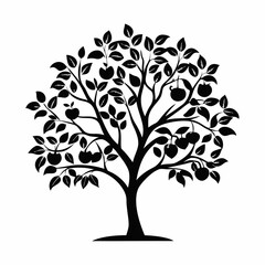 Obraz premium apple-serviceberry-tree-silhouette