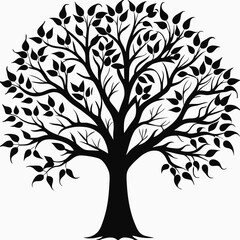 American-hornbeam-tree-silhouette