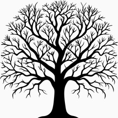 Obraz premium American-hornbeam-tree-silhouette