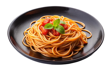 Dark plate with italian spaghetti png 