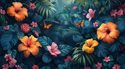 Fototapeta premium Tropical paradise create a tropical paradise. AI generated