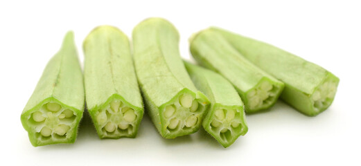 Snap Peas on a white background (pisum sativum) - stock photo
