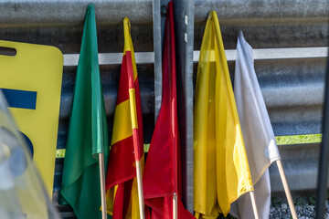 Flags of the track marshals at the Salzburgring Austria