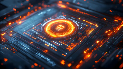 3D Close-Up of a Digital Wallet on a Glowing Futuristic Interface: Macro Shot Showcasing Future Digital Wealth Management and Retail Transactions, 3D Icon Isolated on White Background