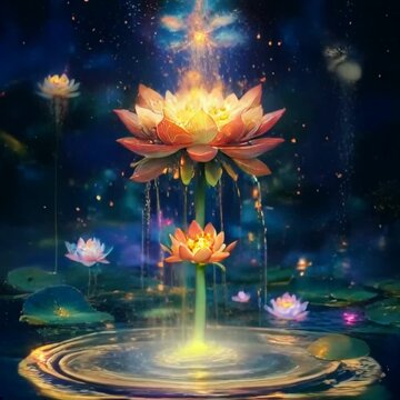 water lily in the night
