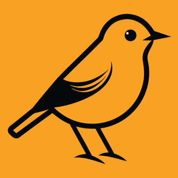 recommend clip art: Solid color Orange Crowned Warbler animal vector design