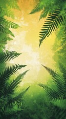 Creative layout made of green leaves with copy space in center