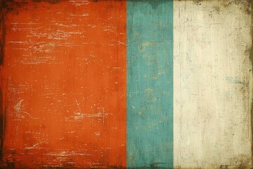 Abstract Textured Background with Orange, Green, and White Stripes