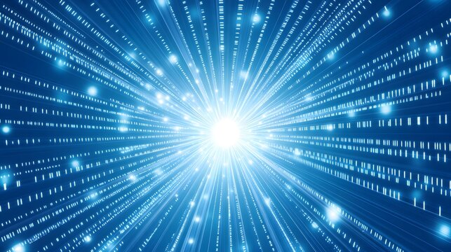 Digital binary code background with blue color, representing data and technology