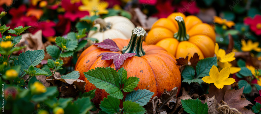 Canvas Prints Pumpkins and Fall Foliage