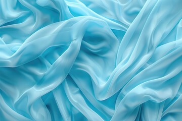 Obraz premium Elegant blue silk fabric with aquamarine dress texture.