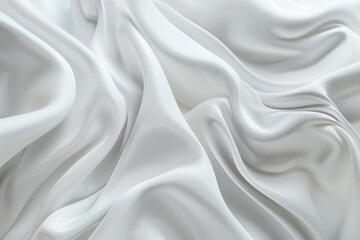 Fototapeta premium Abstract white background with satin waves for product or text.