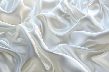 Obraz premium Abstract white background with satin waves for product or text.