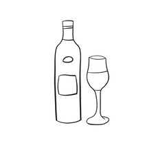 wine bottle and glass