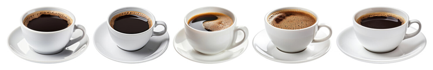 Obraz premium Hot coffee png cut out element set
