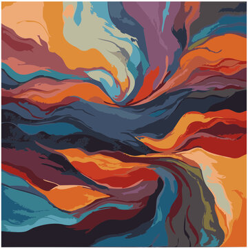 Illustration vectorielle Design abstrait de couleurs Collage complexe Strates multiples Peinture moderne
