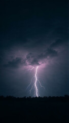 Lightning Strike at Night: Dramatic Nature Wallpaper